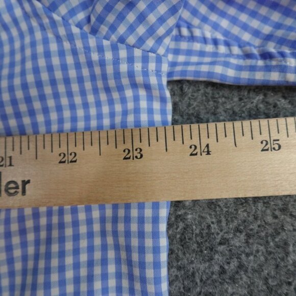 Vineyard Vines Whale Shirt L Blue Gingham Plaid Performance - Picture 6 of 8